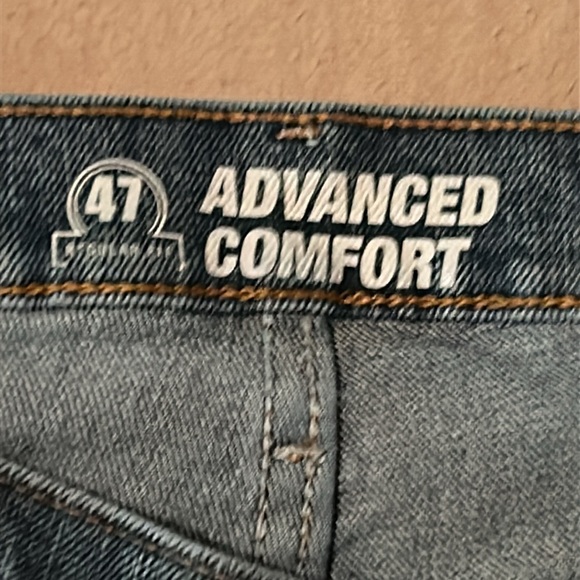 WRANGLER 47 REGULAR FIT ADVANCED COMFORT LEATHER TAG MENS SIZE 36x32 BLUE JEANS - Picture 6 of 9